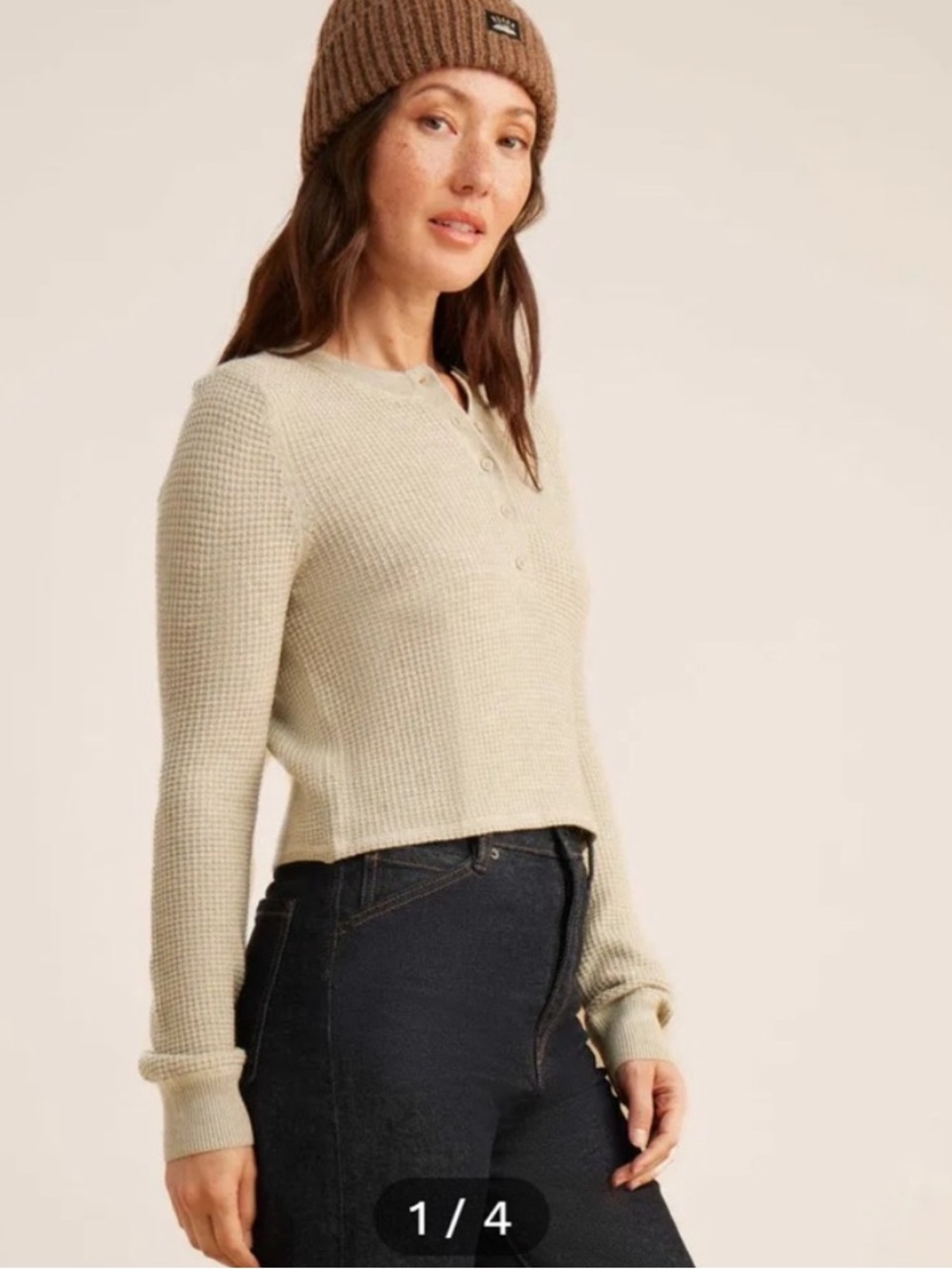 Roark Crop Thermal Henley Merino Wool Mix S